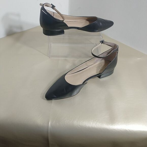 Franco Sarto Women's SZ 10M Slide Leather d'Orsay Flat Slide Shoes Black. - Picture 9 of 11